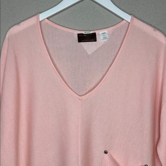 Kerisma Women's "Raven" Pink Coral Lightweight Knit Wool Blend Tunic Top Sz M/L - Picture 3 of 12